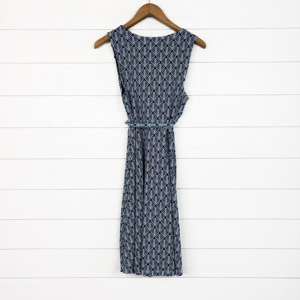 NWT 41 Hawthorn Stitch Fix Lorene Faux Wrap Knit Dress Sleeveless Blue Large - Picture 3 of 4